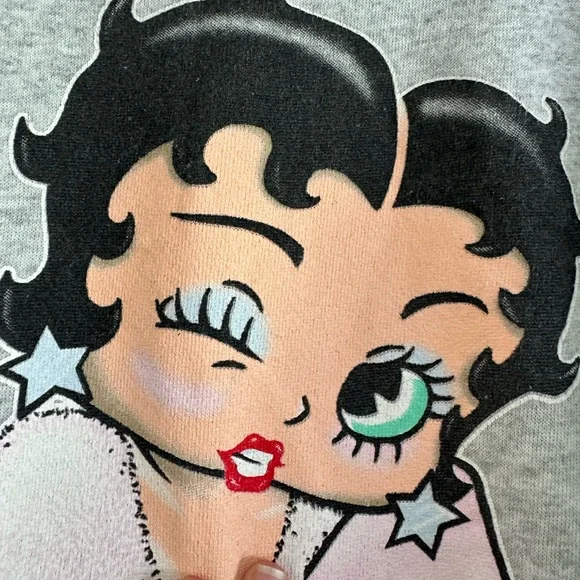 ORIGINAL RARE Vintage 1995 Betty Boop Workout Sweatshirt Silver Star Aerobics - Picture 5 of 14